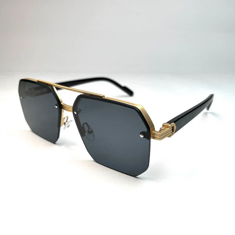 Men Geometric Rimless Sunglasses
